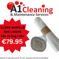 Clear Wheelie Bin Liners box of 10 rolls