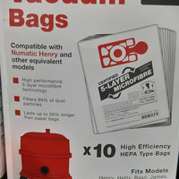 Numatic/Henry AS200 Microfibre bags. Pack of 10.